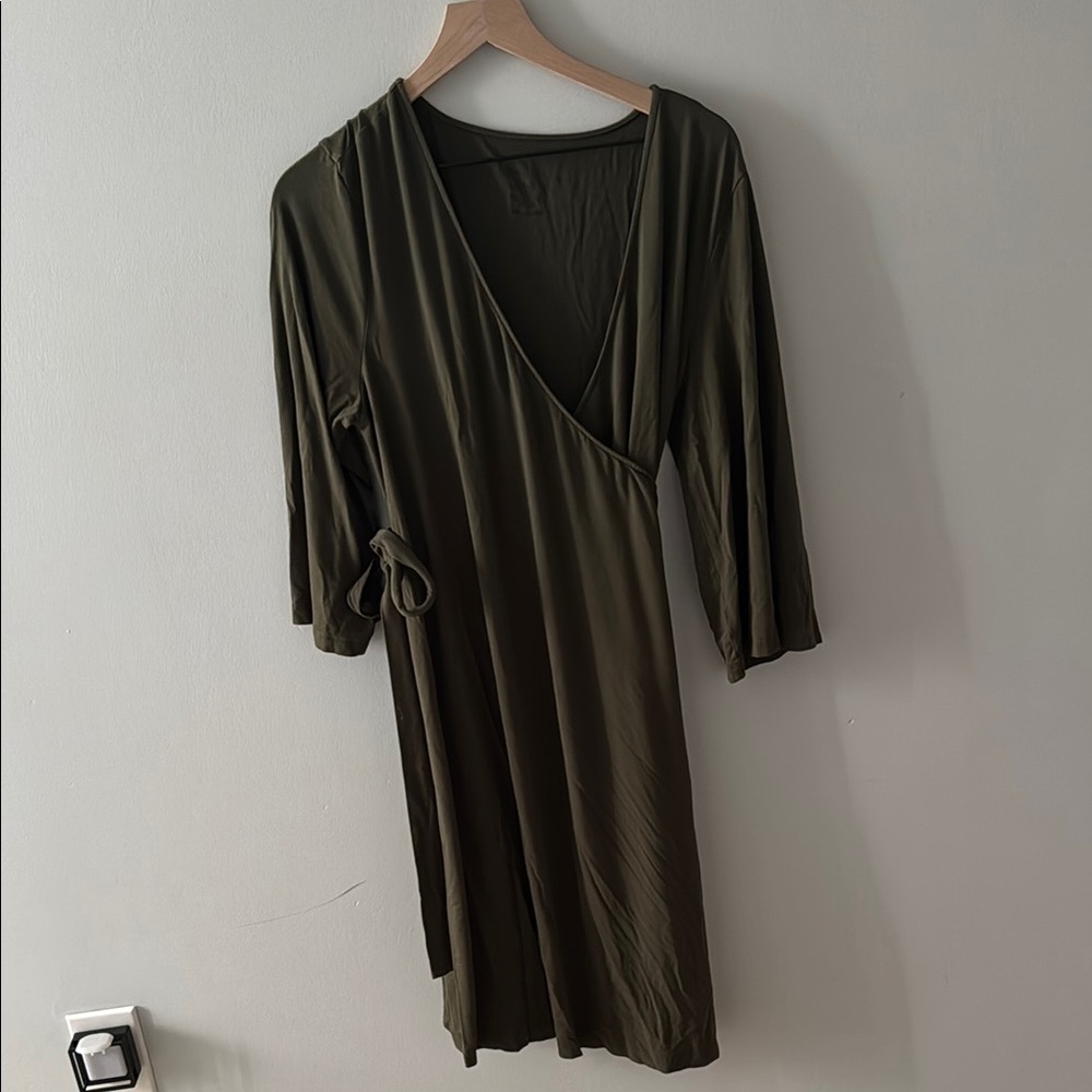 Caden Lane Bamboo Knit Maternity Robe with Matching Mommy&Me Oversized Swaddle